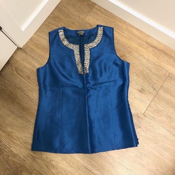 Ann Taylor Tops - Fancy Blue Top with Sequin Trim Ann Taylor Tops - Fancy Blue Top with Sequin Trim